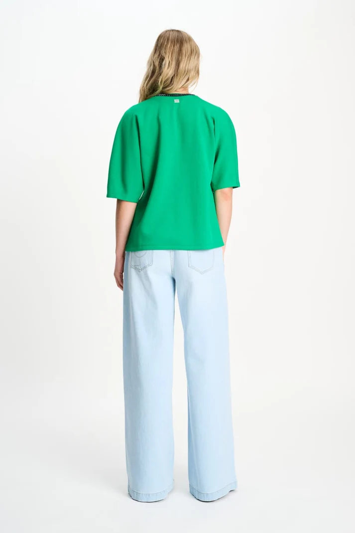 POM TOP NENA GREEN / DESIGNER CLOTHING GALLERY NZ
