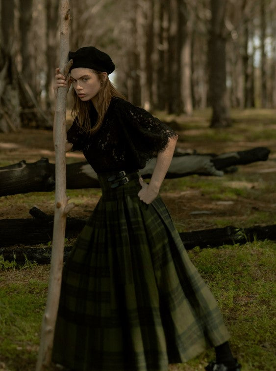 Romeo Skirt Forest Green Check