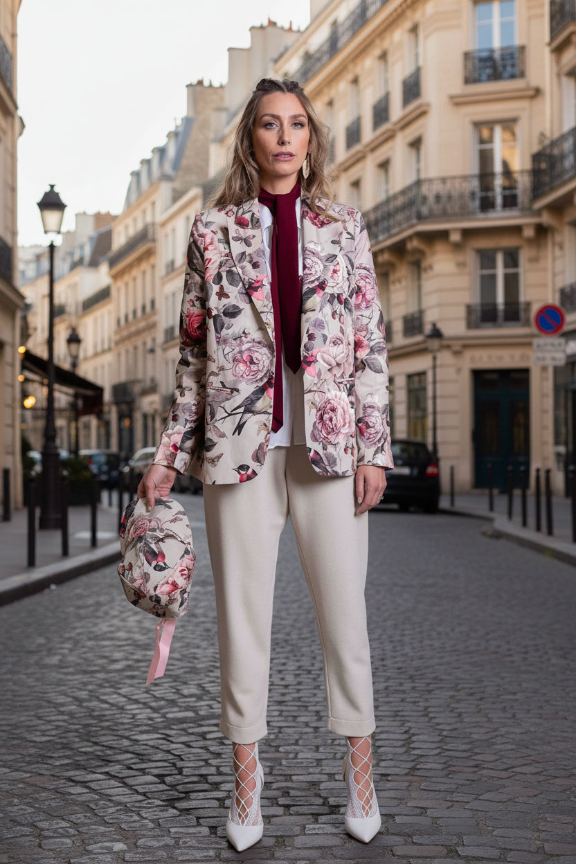 Smokey Floral Linen Jacket
