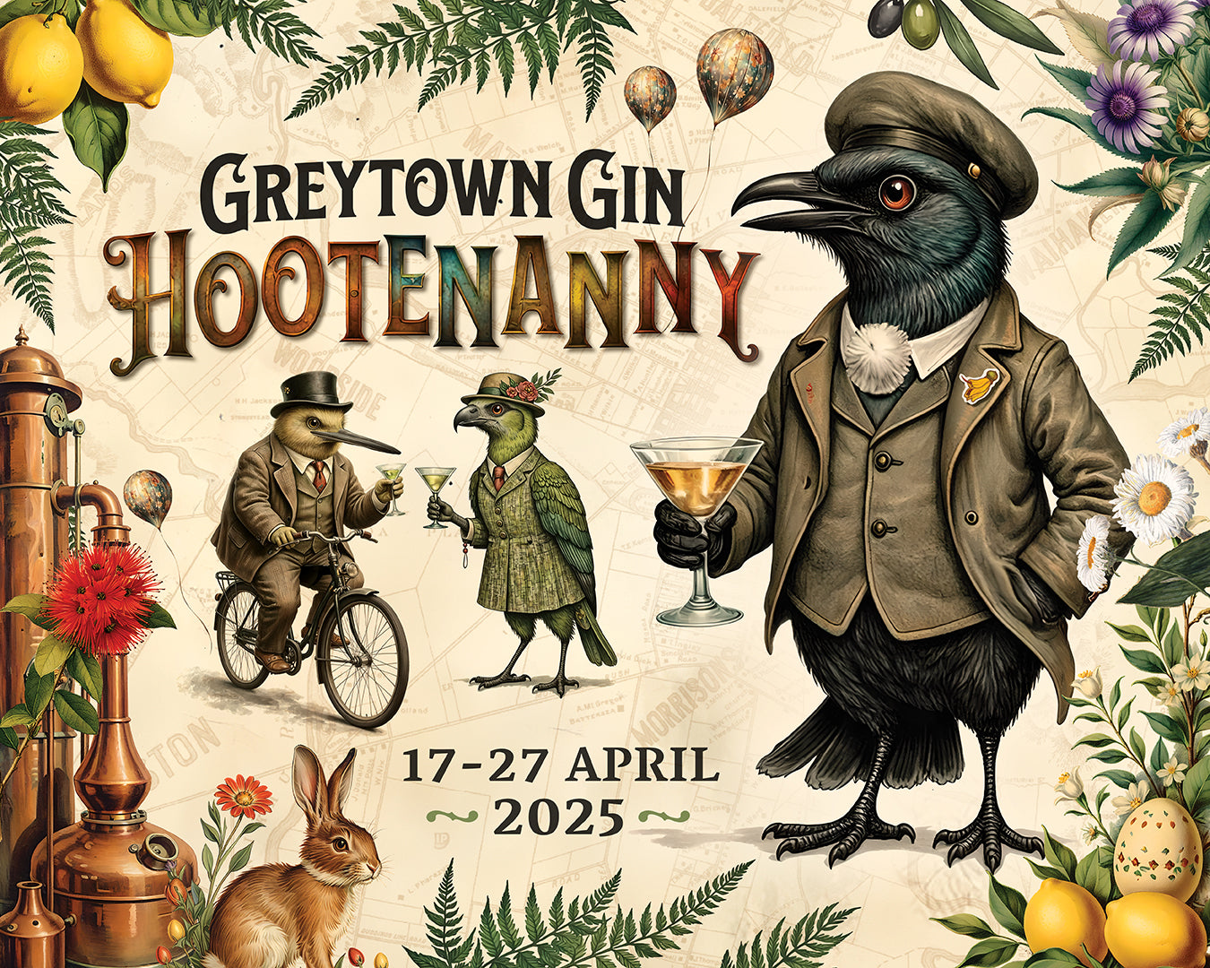 Find your tweed gear with us for the Greytown Hootenanny Gin Festival