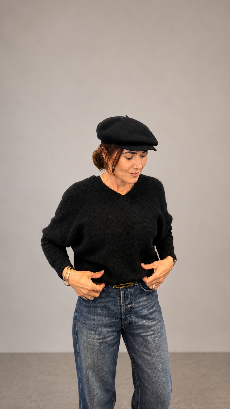 LOTHLORIAN BLACK GATSBY BERET / DESIGNER CLOTHING GALLERY NZ 