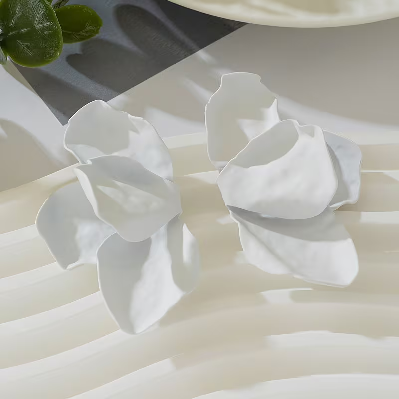 White Petal Stud Earring