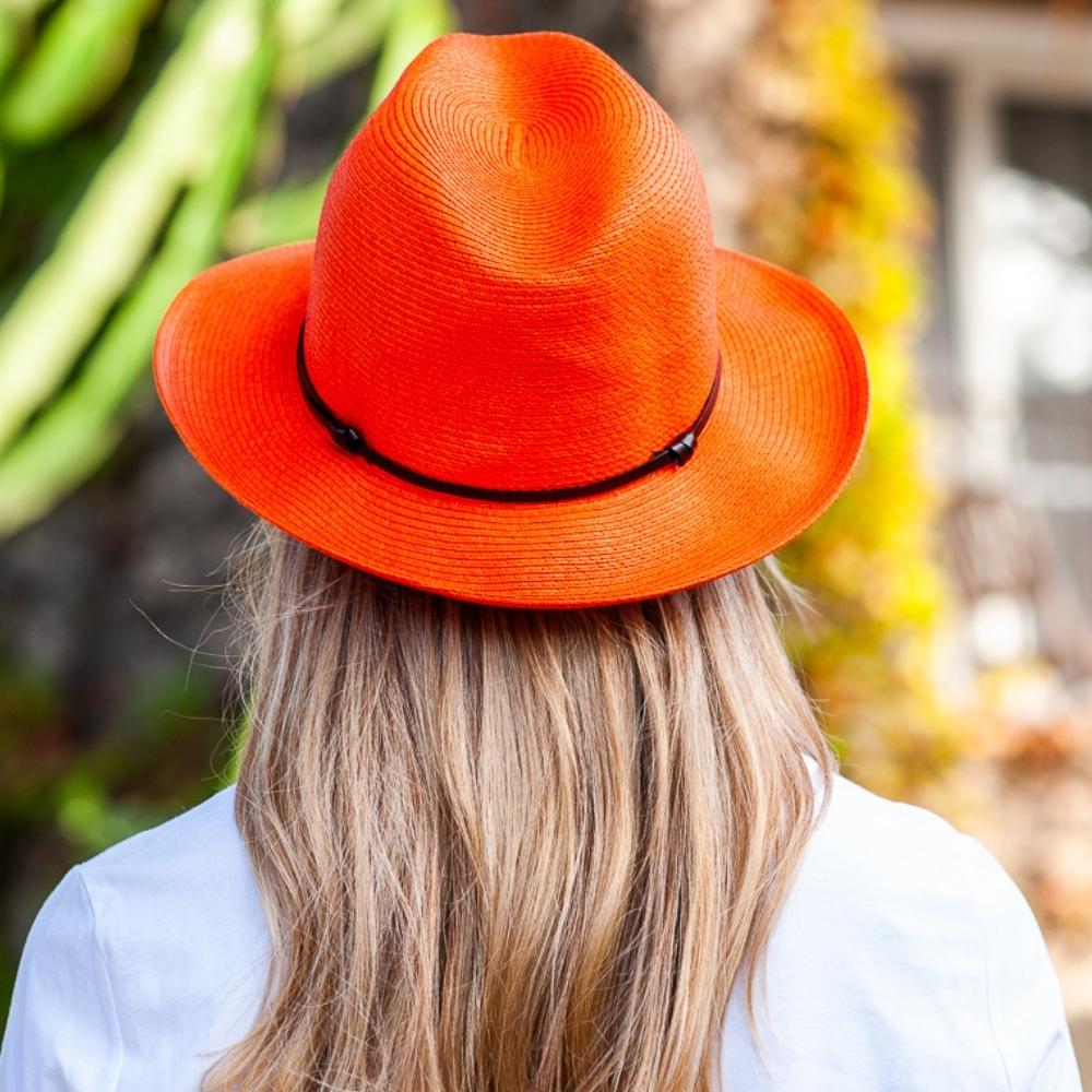 Borsalino Hat Leather Strap Clementine