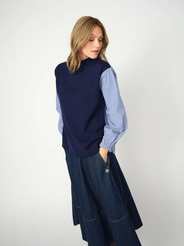 Juella LS Stripe Combi Knit