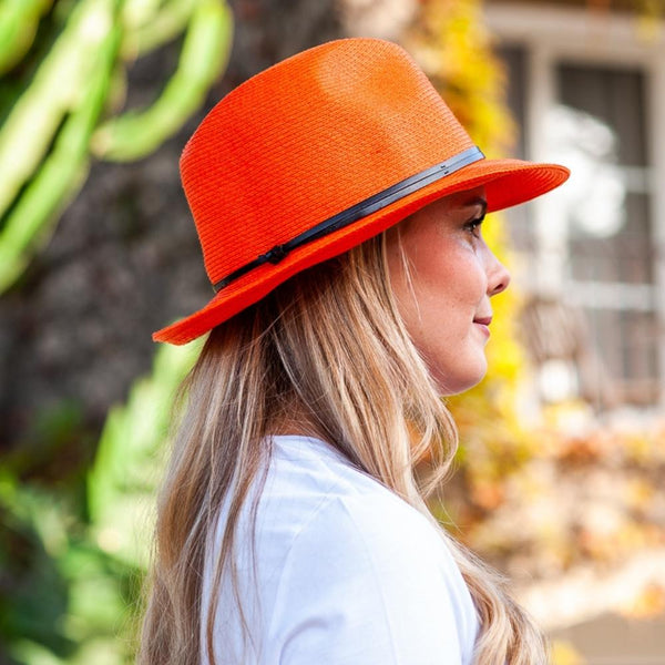 Borsalino Hat Leather Strap Clementine