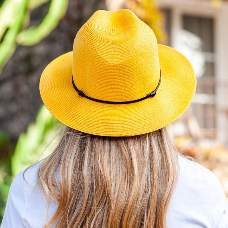Borsalino Hat Leather Strap Yellow