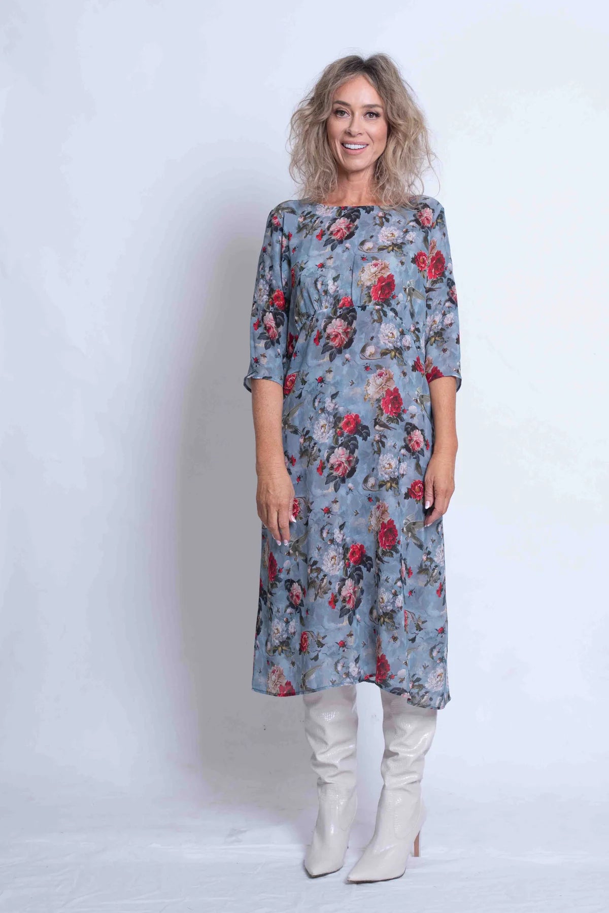 Dove Print Silk Shift