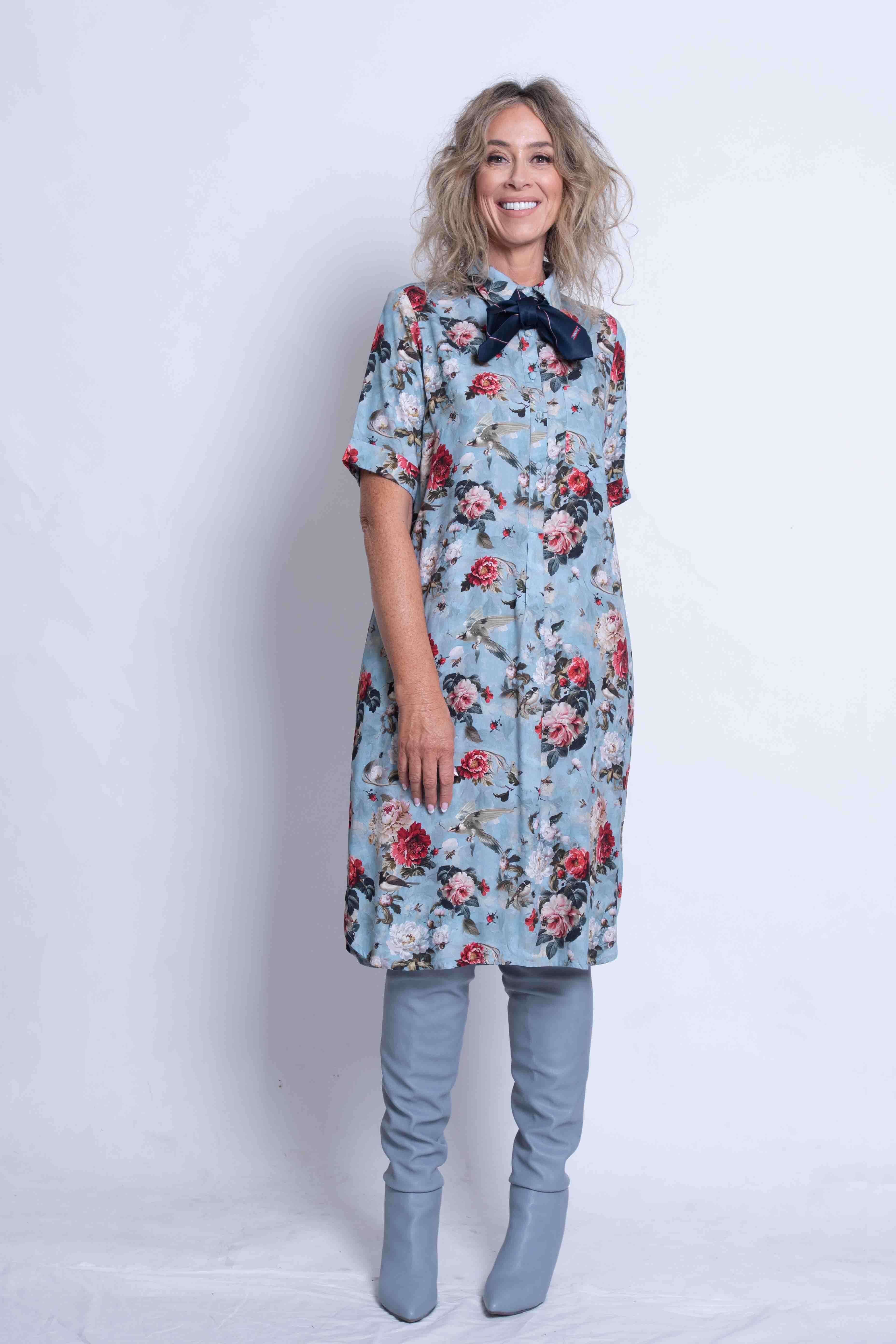 Dove Print Shirt dress