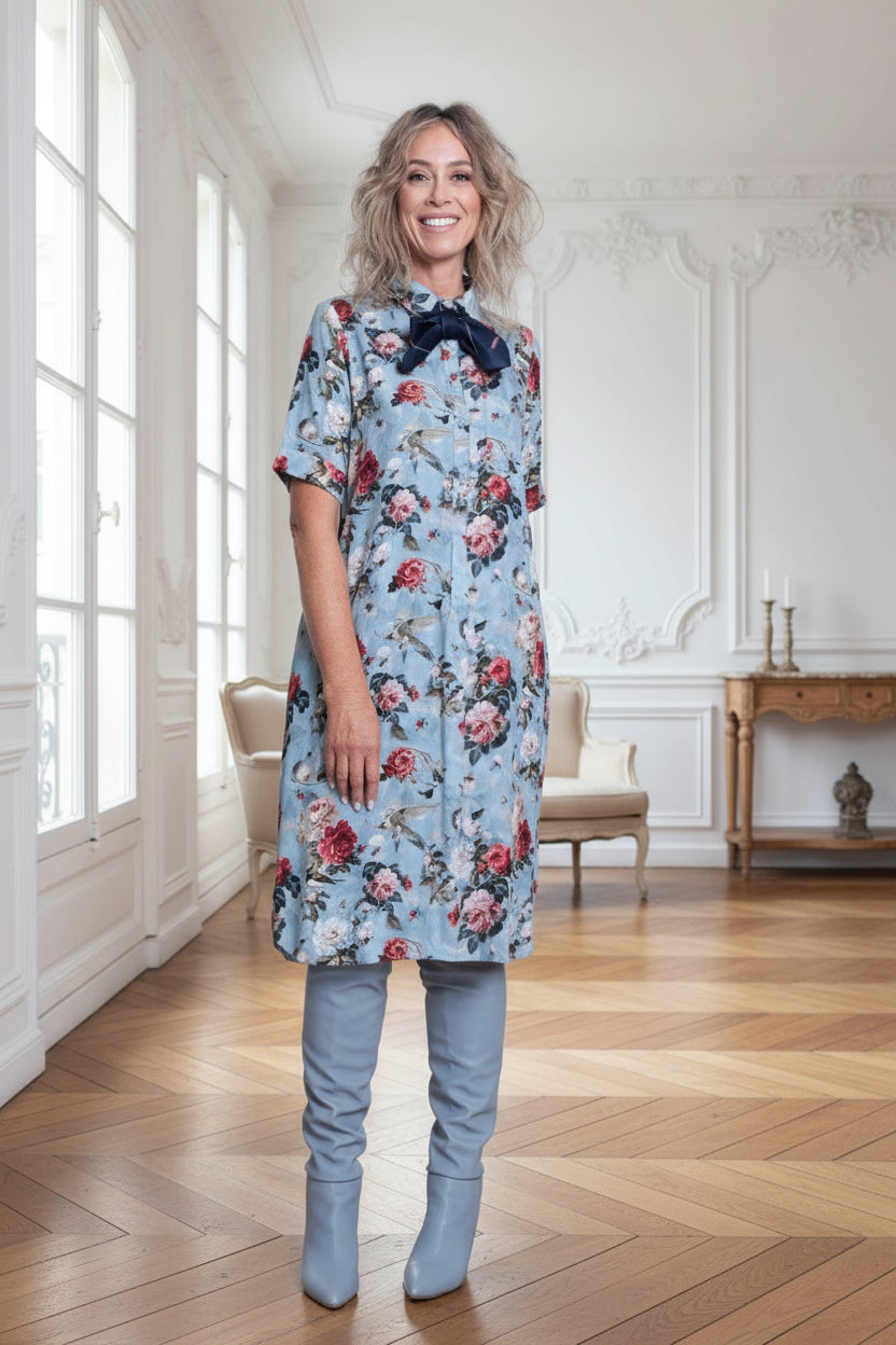 Dove Print Shirt dress