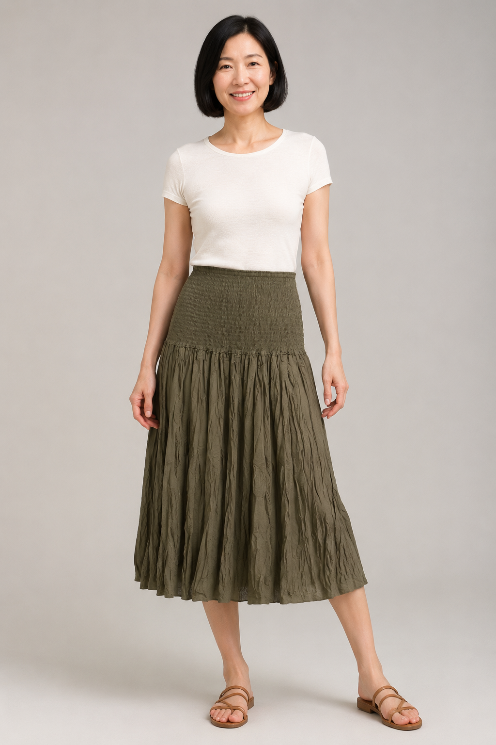 Jaja Solid Skirt Khaki