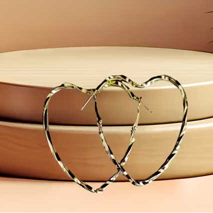 Gold Heart Hoop