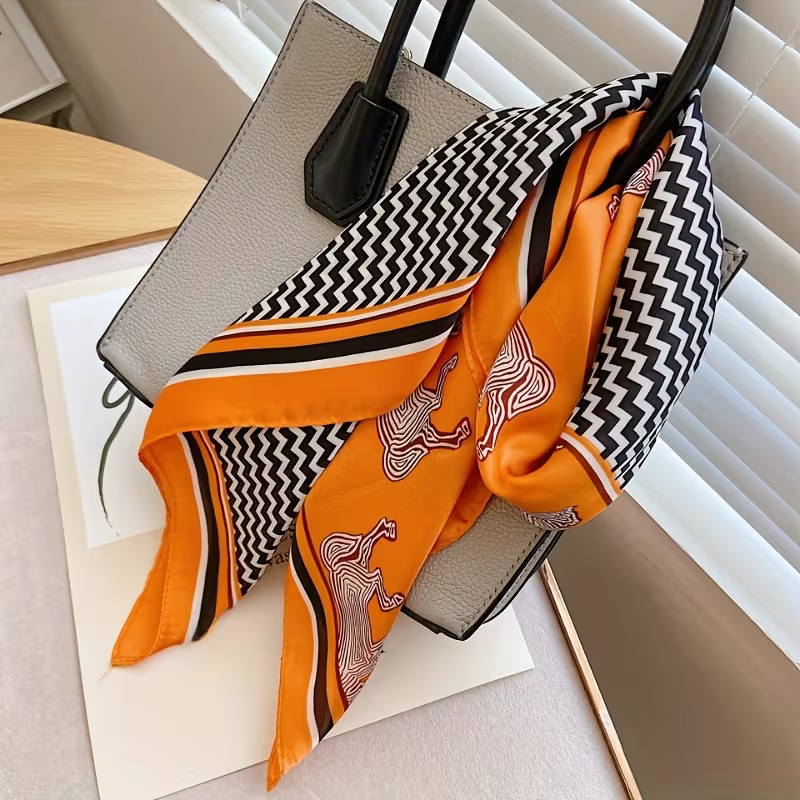 Scarf Orange Zig Zag