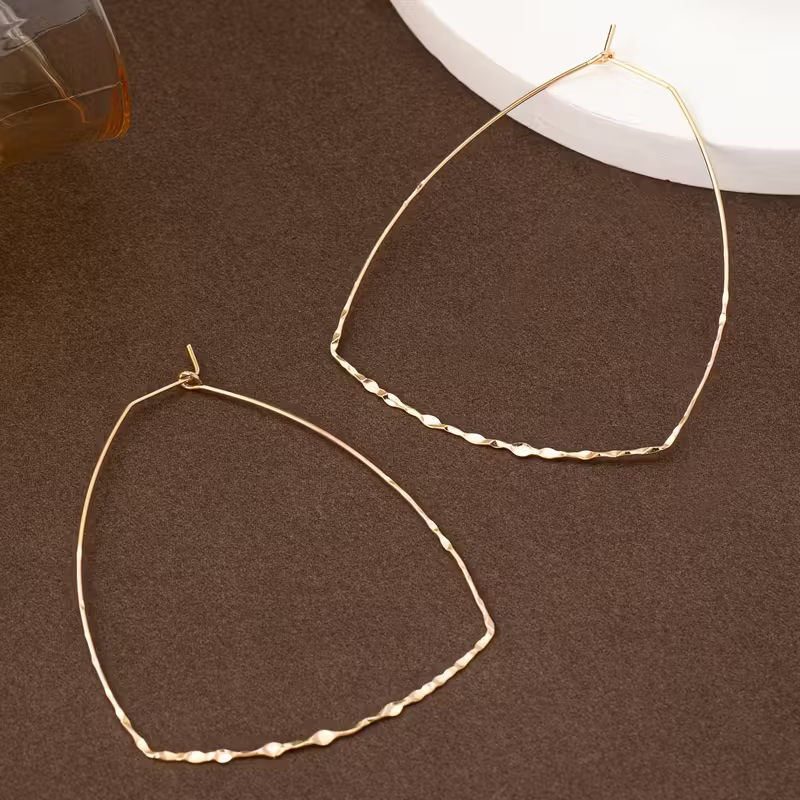 Gold Twist Hoop Earring