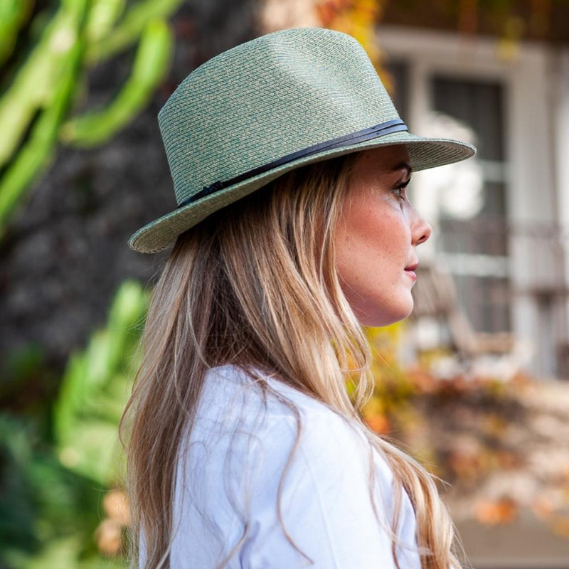 Borsalino Hat Leather Strap Almond