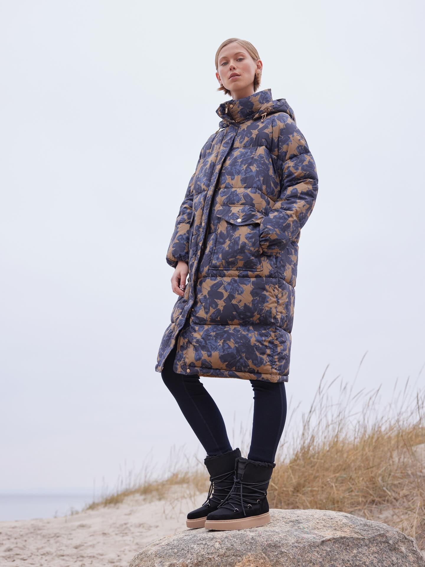 Oversized Padded Coat Beige