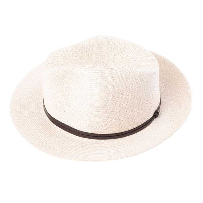 Borsalino Hat Leather Strap White