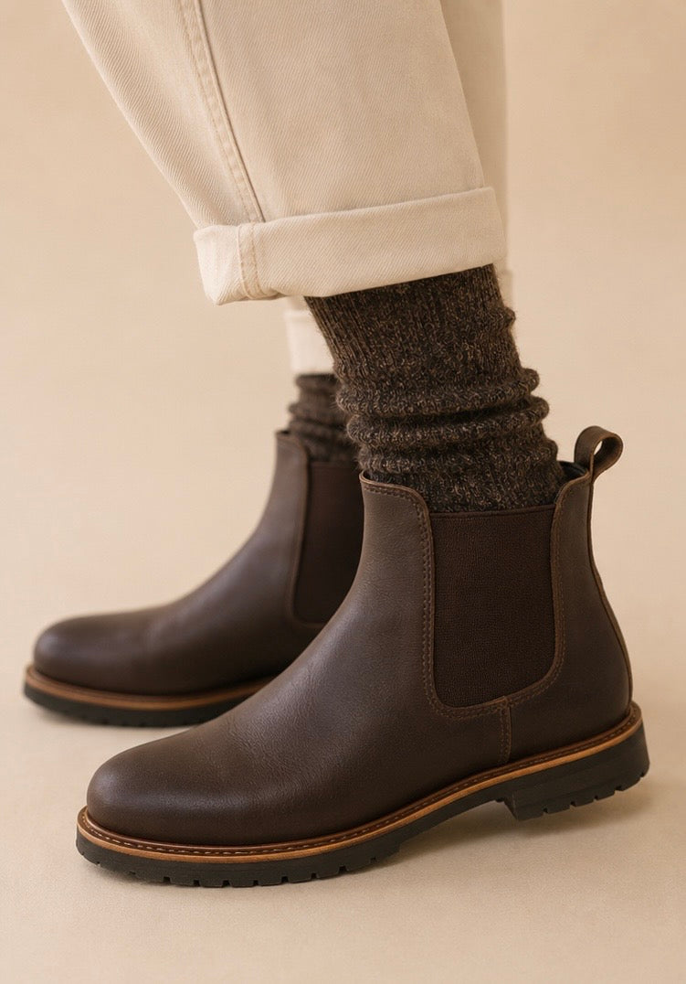 POSSUM RIB SOCKS BROWNMARL