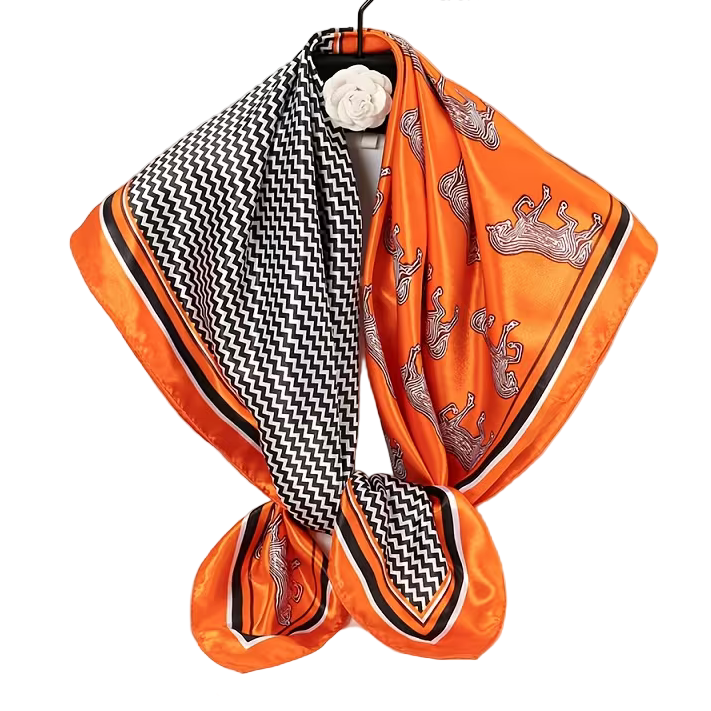 Scarf Orange Zig Zag