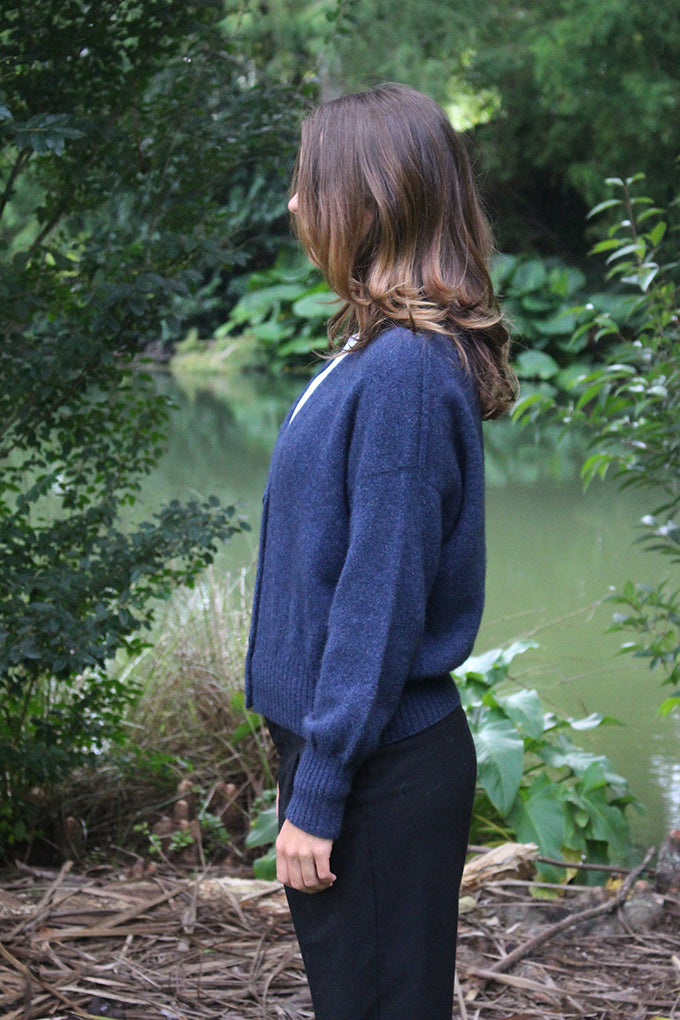 Prime V Neck Cardigan Denim