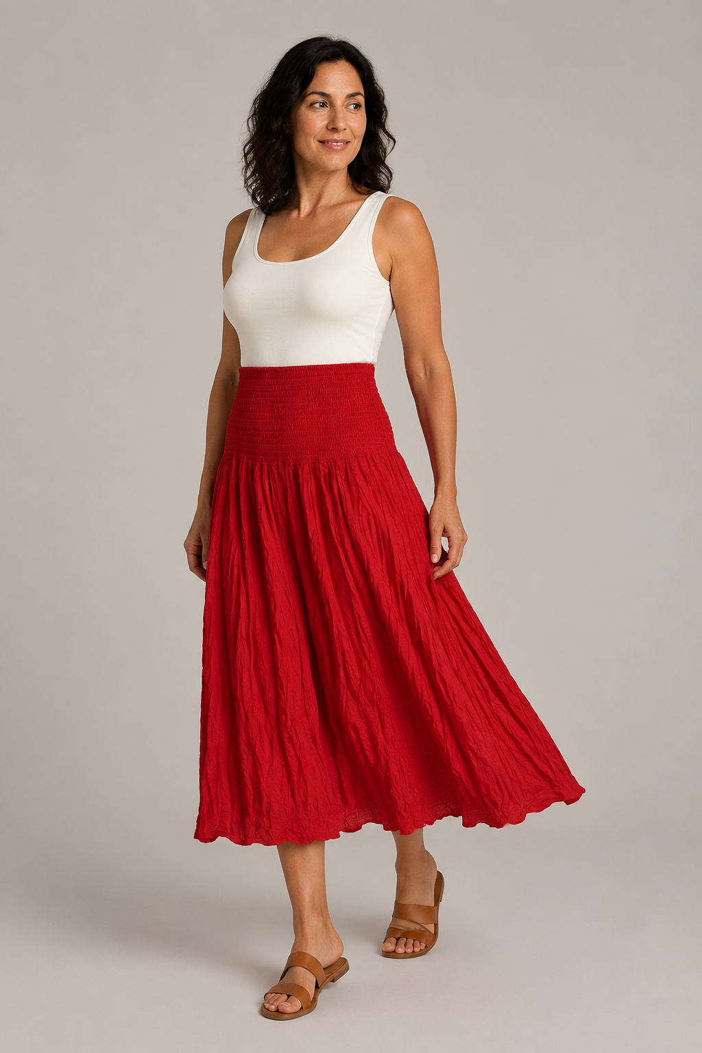 Jaja Solid Skirt Red