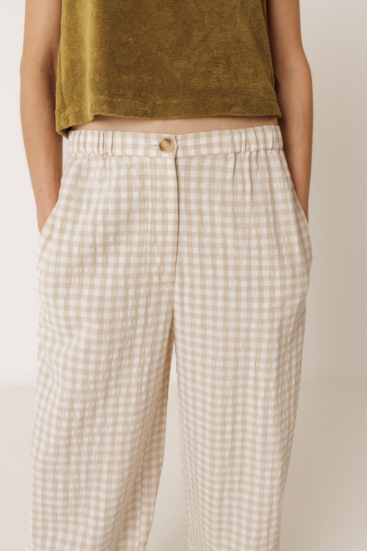 INDI AND COLD BEIGE TROUSERS  DESIGNER CLOTHIN GALLERY NZ