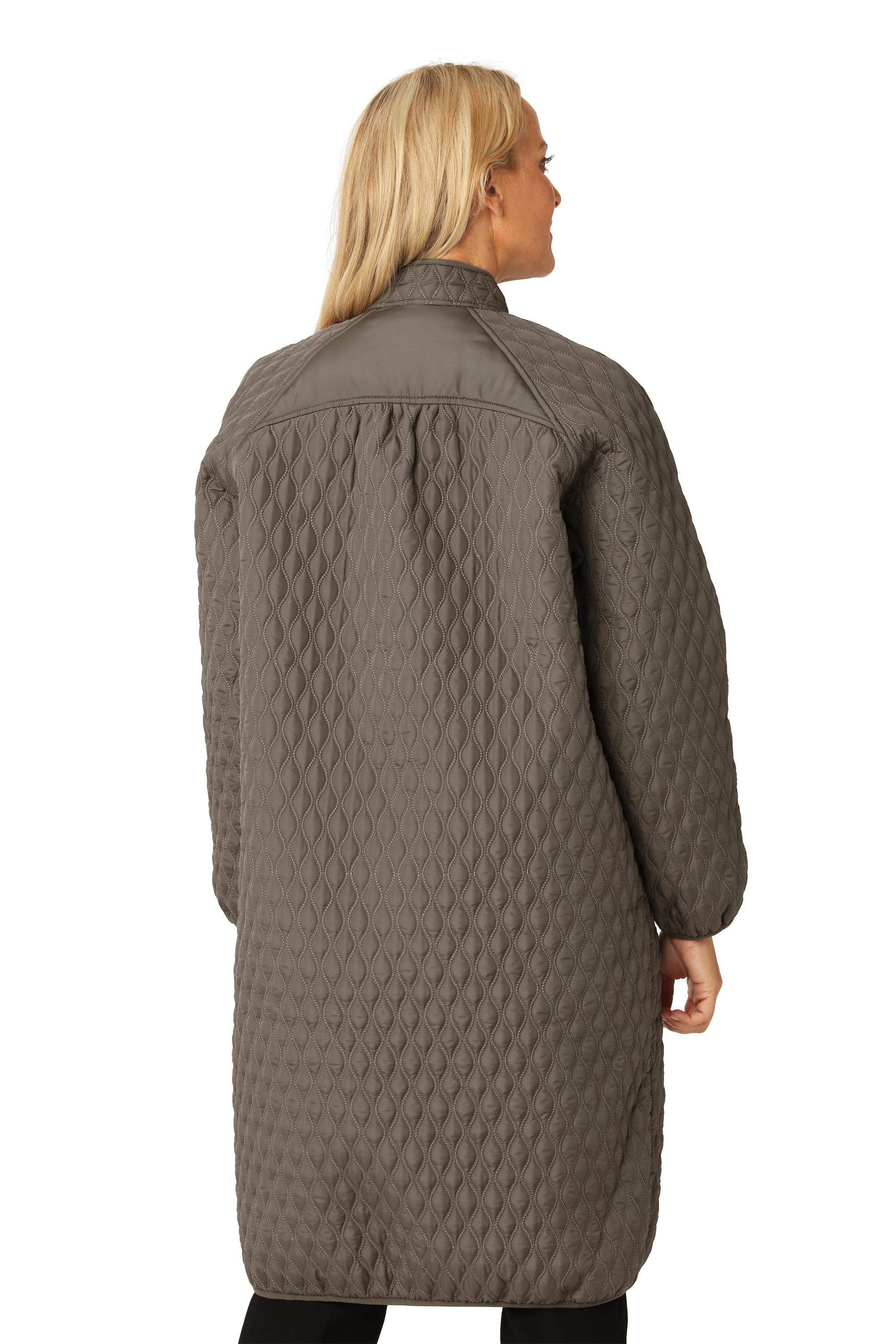 LONG QUILT COAT GREEN
