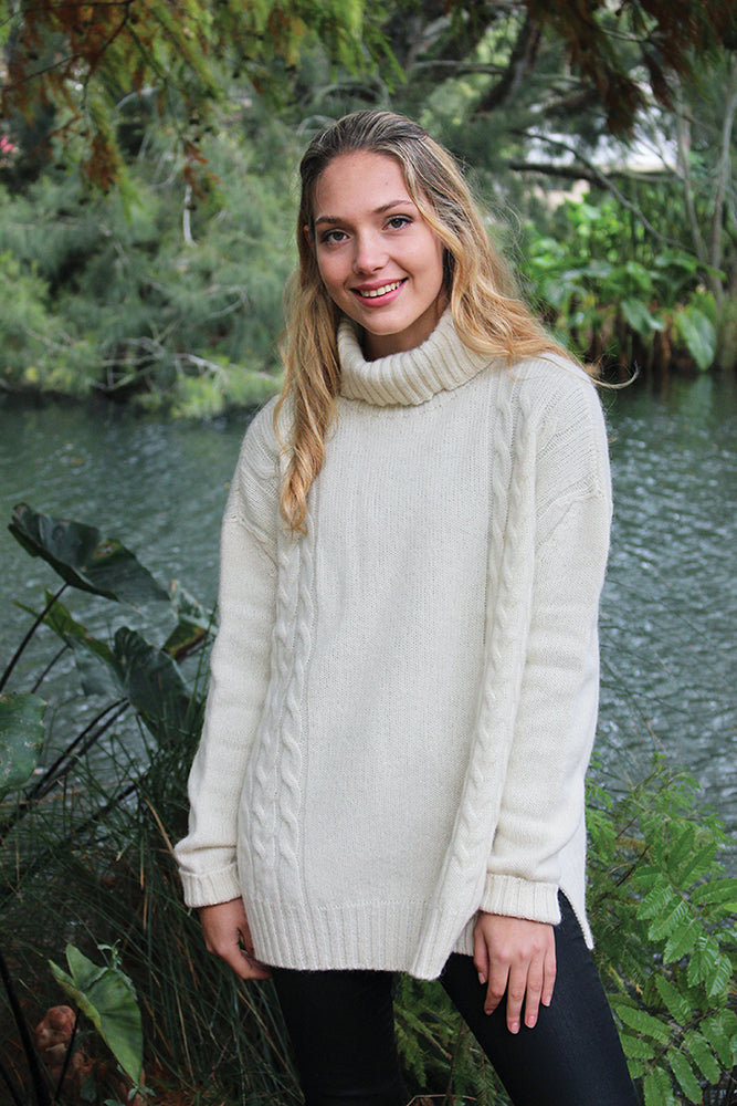 Alpaca Turtle Neck Jumper Natural