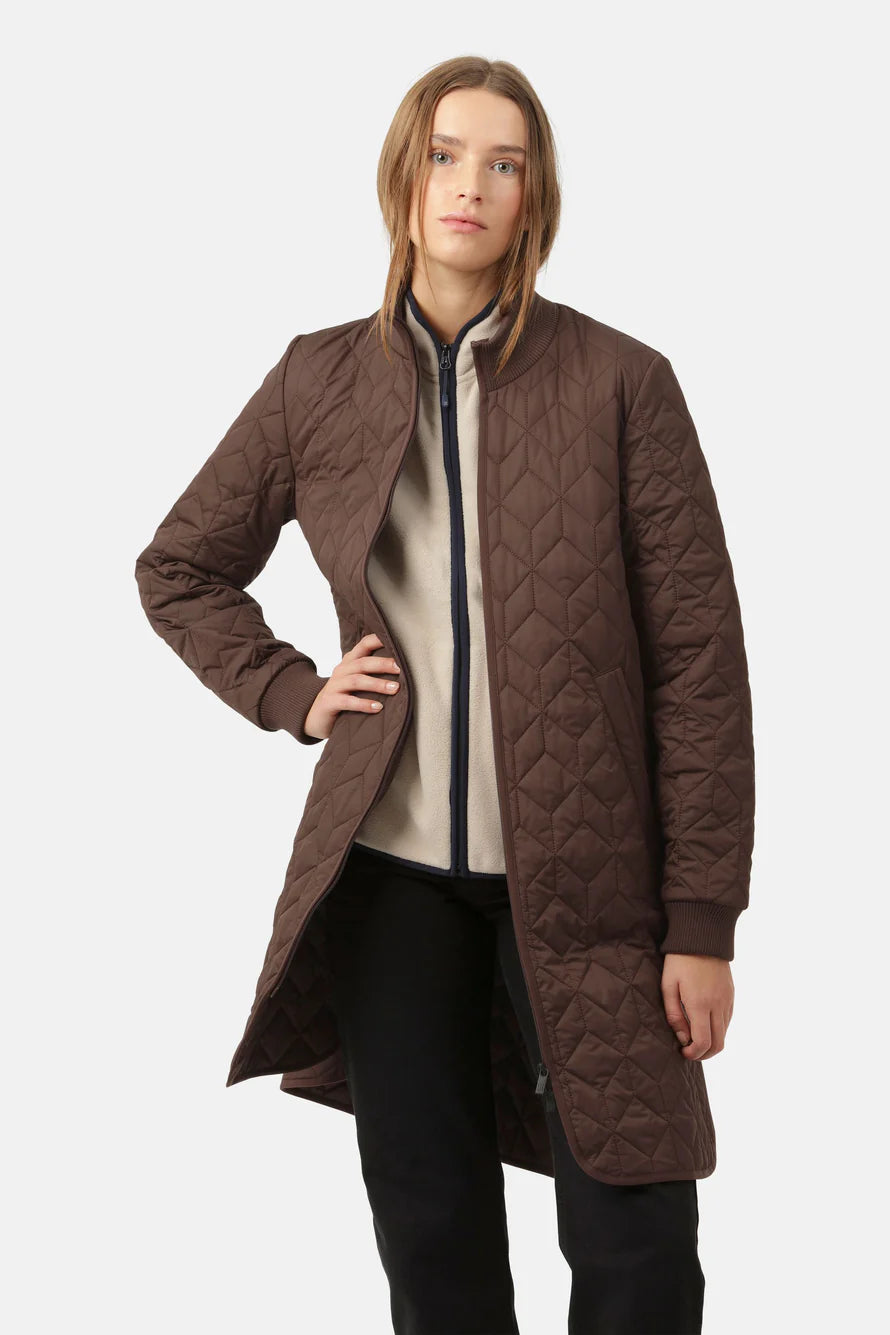 Long Quilt Coat Ebony