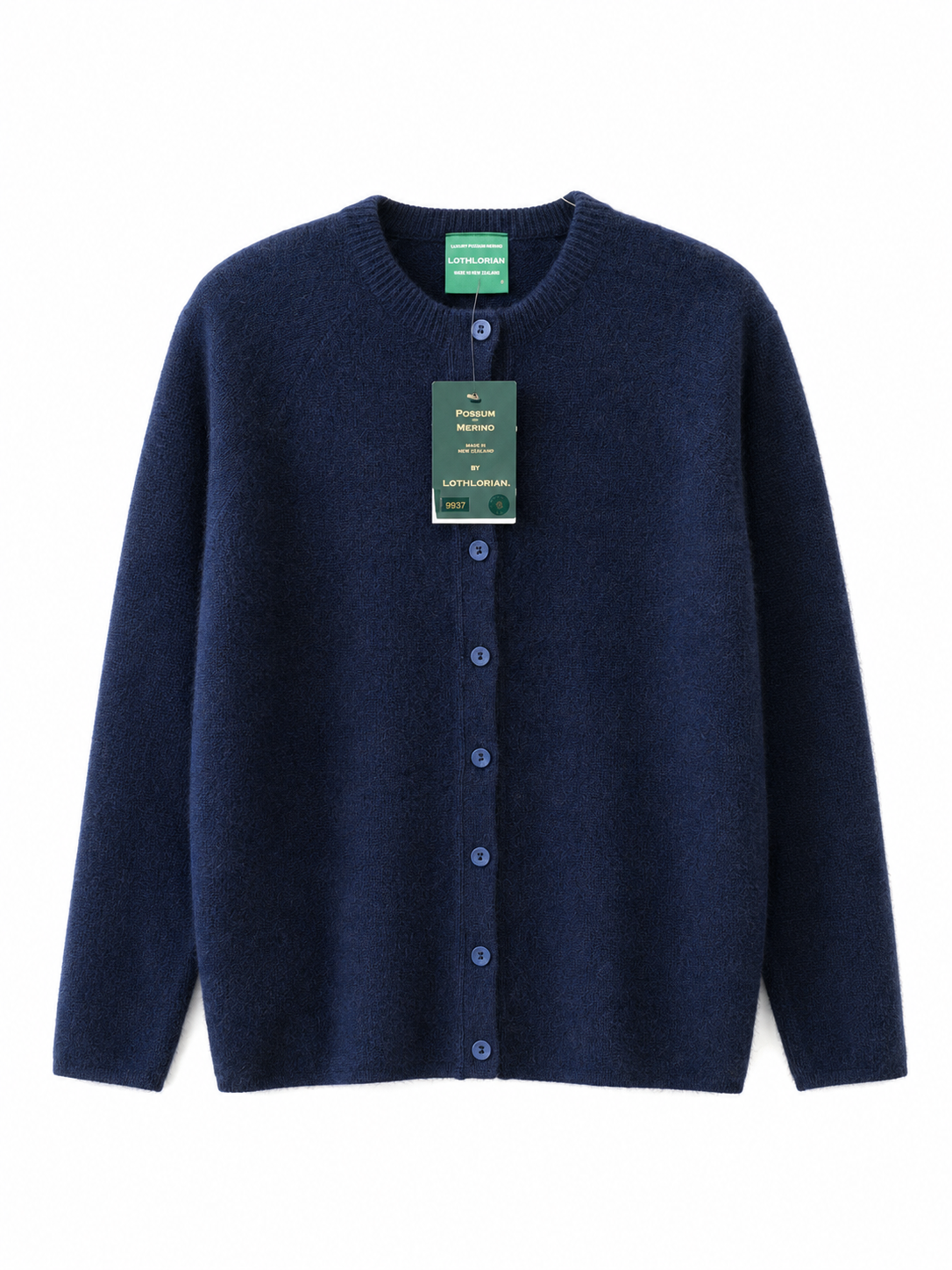 LADIES PLAIN BUTTON CARDI BLUE