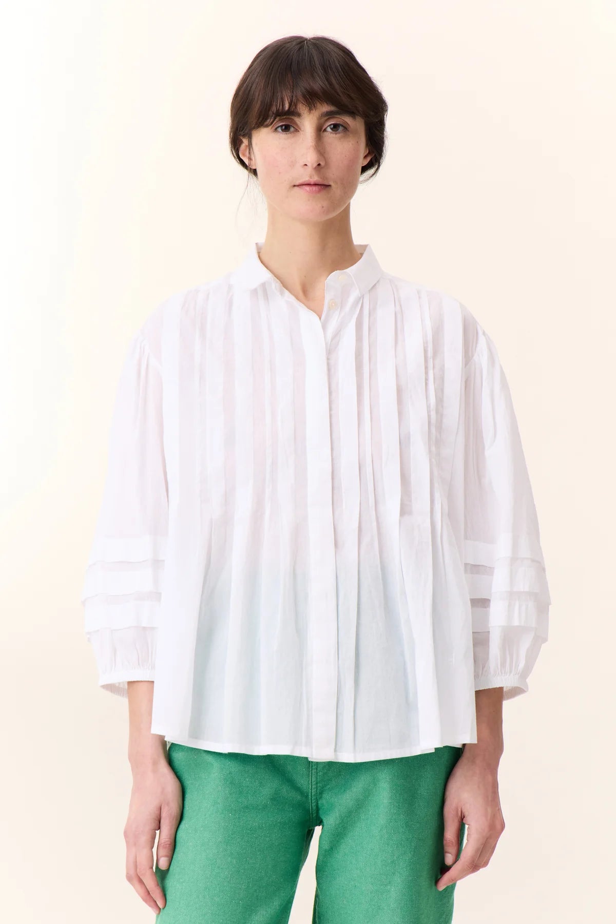 Leon and Harper Pleated Shirt Designer Clothing Gallery Greytown
