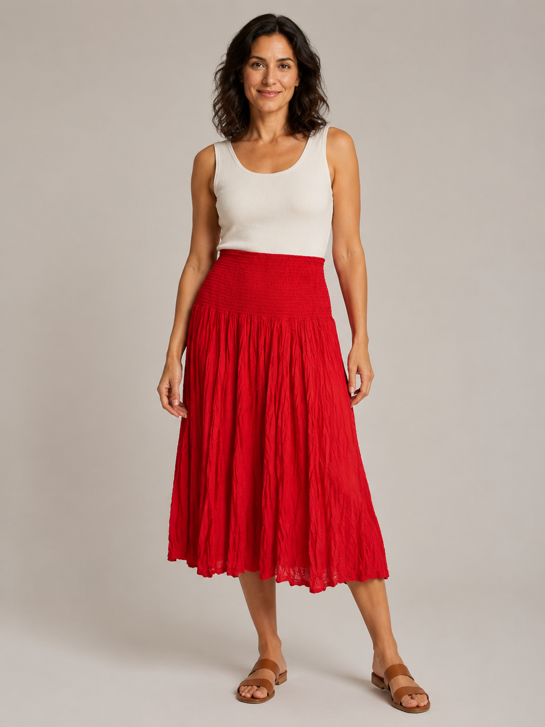 Jaja Solid Skirt Red