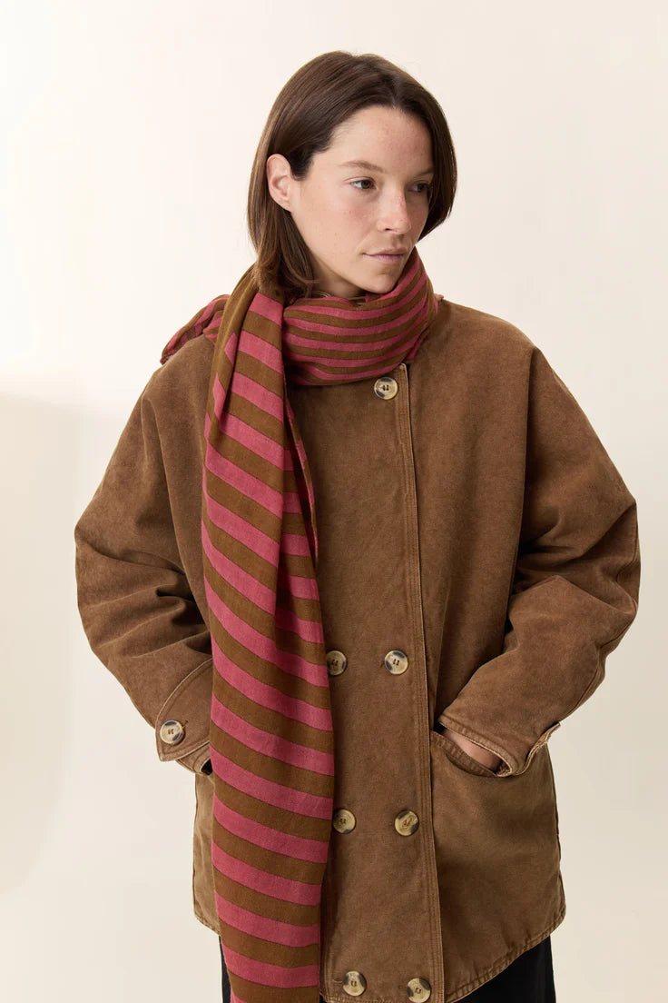 EMILE LINES SCARF KHAKI