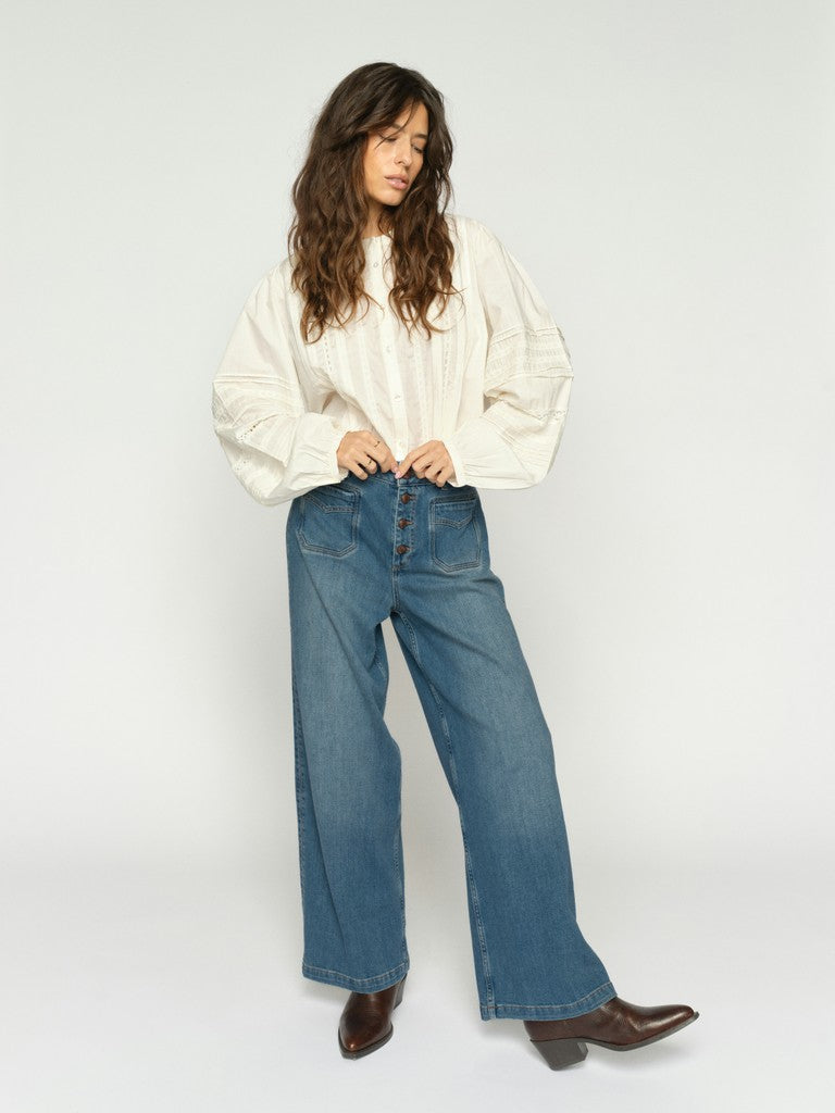 MOS MOSH WIDE LEG BLUE / DESIGNER CLOTHING GALLERY NZ