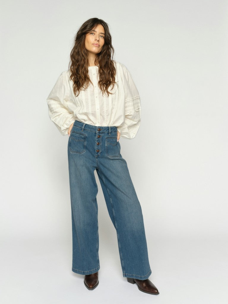 MOS MOSH WIDE LEG BLUE / DESIGNER CLOTHING GALLERY NZ