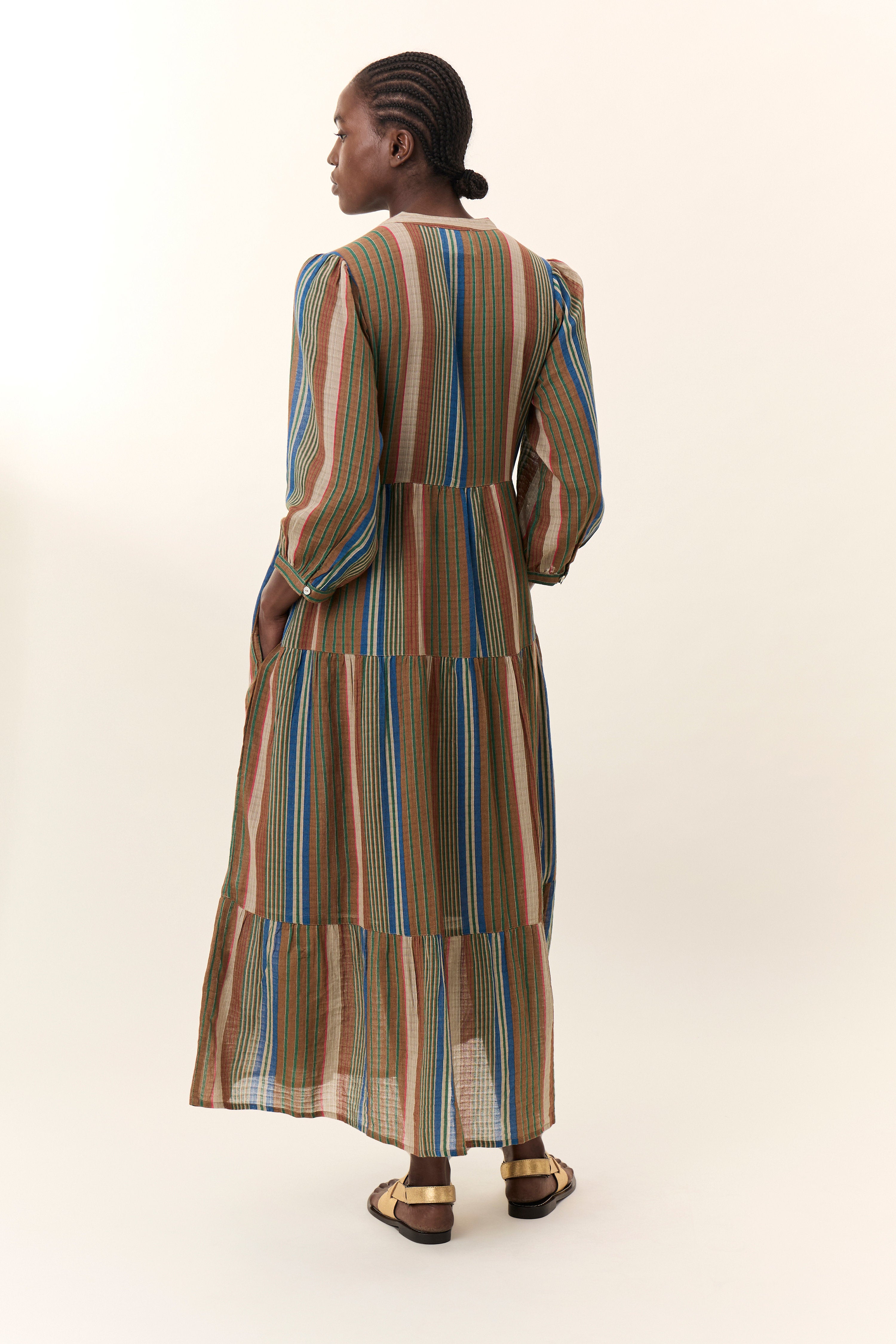 Rozela TC209 Stripes Blue Long Dress