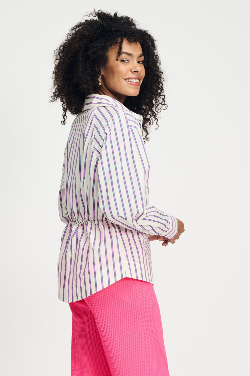 Stripes Poplin Cream Blouse