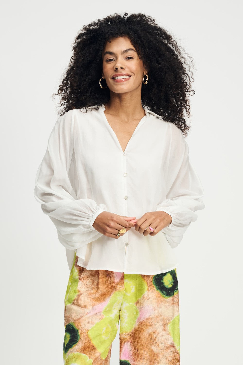 Lena Crispy White Blouse