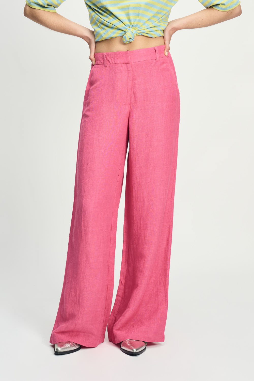 Raspberry Linen Pants