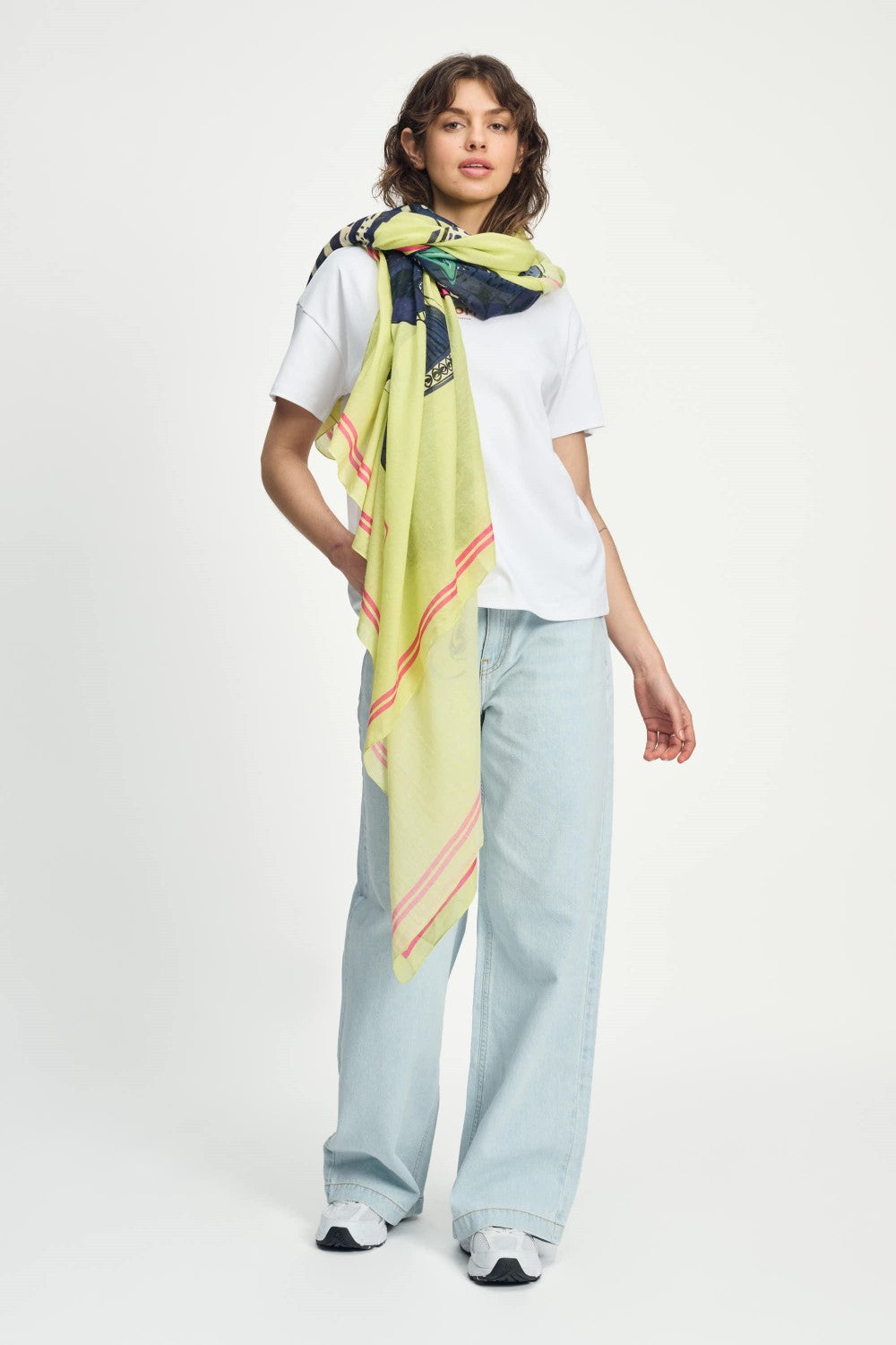 White Vases Cream Shawl