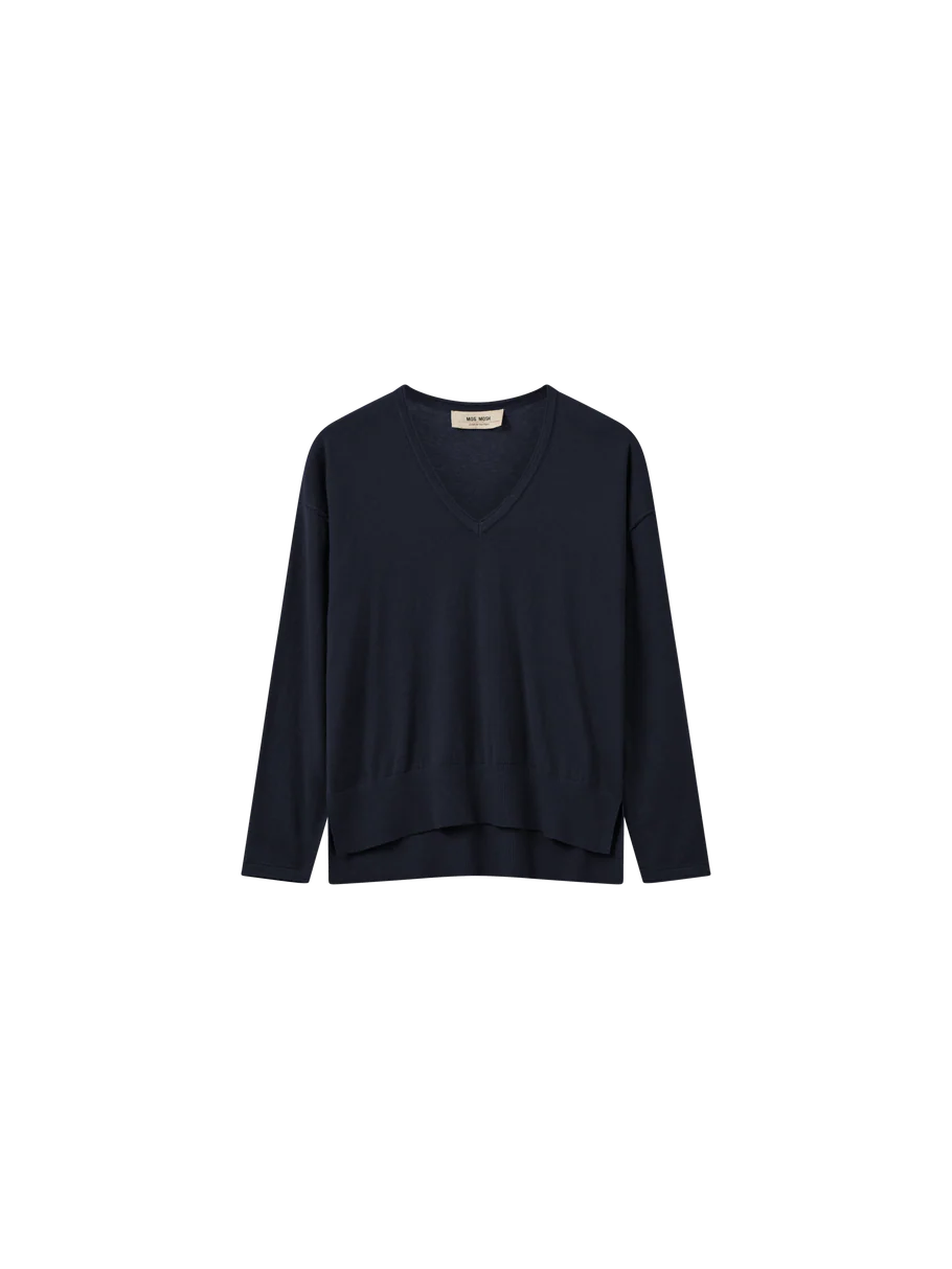 Tani V Neck Knit Navy