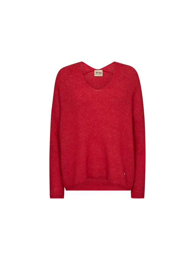 Thora V Neck Knit Red