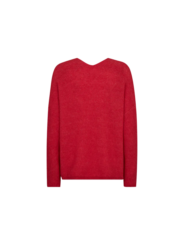 Thora V Neck Knit Red