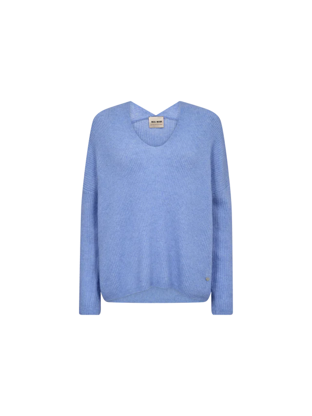 Thora V Neck Knit Navy Hydrangea