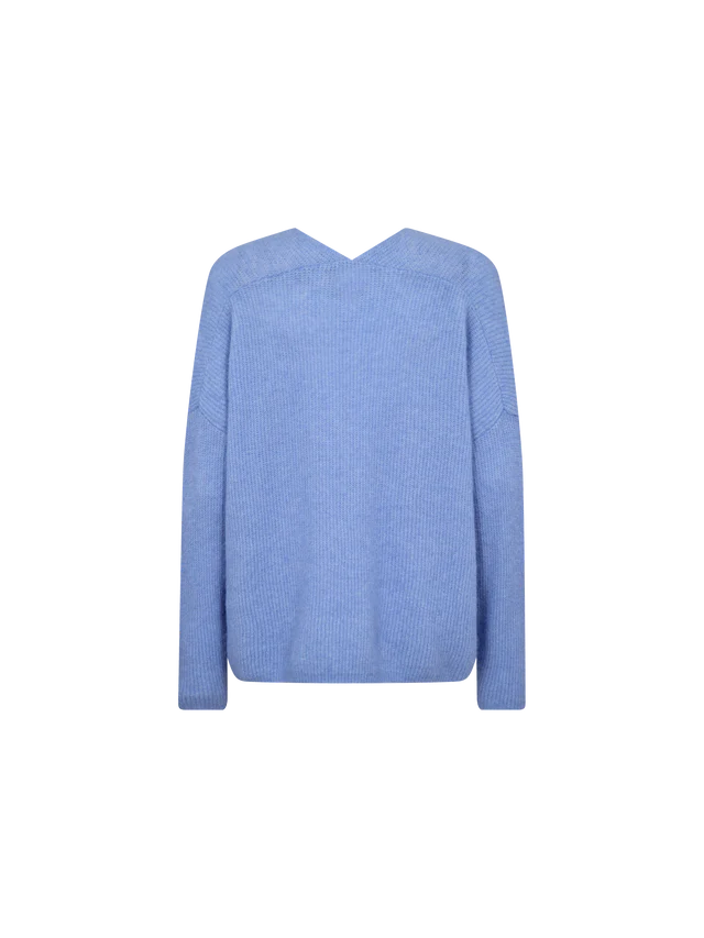 Thora V Neck Knit Navy Hydrangea