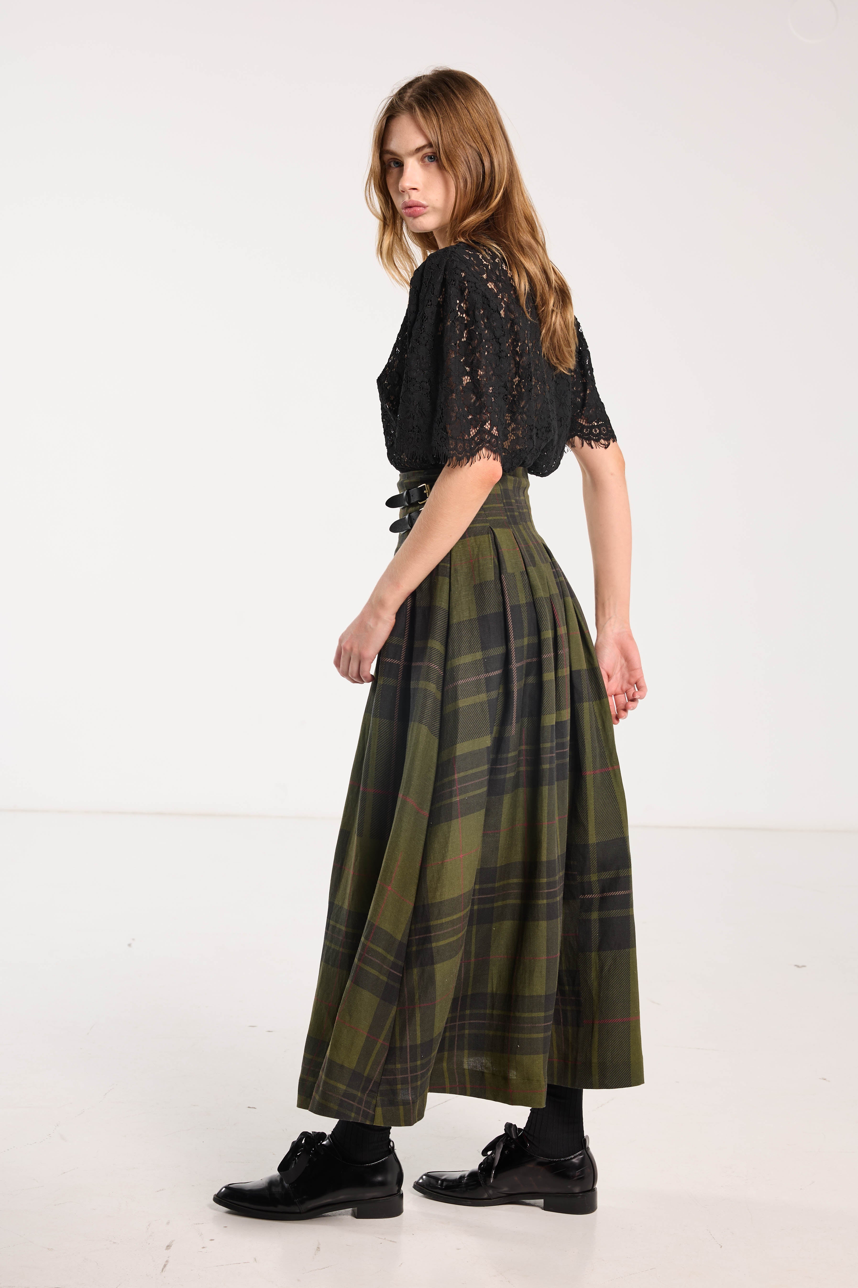 Romeo Skirt Forest Green Check