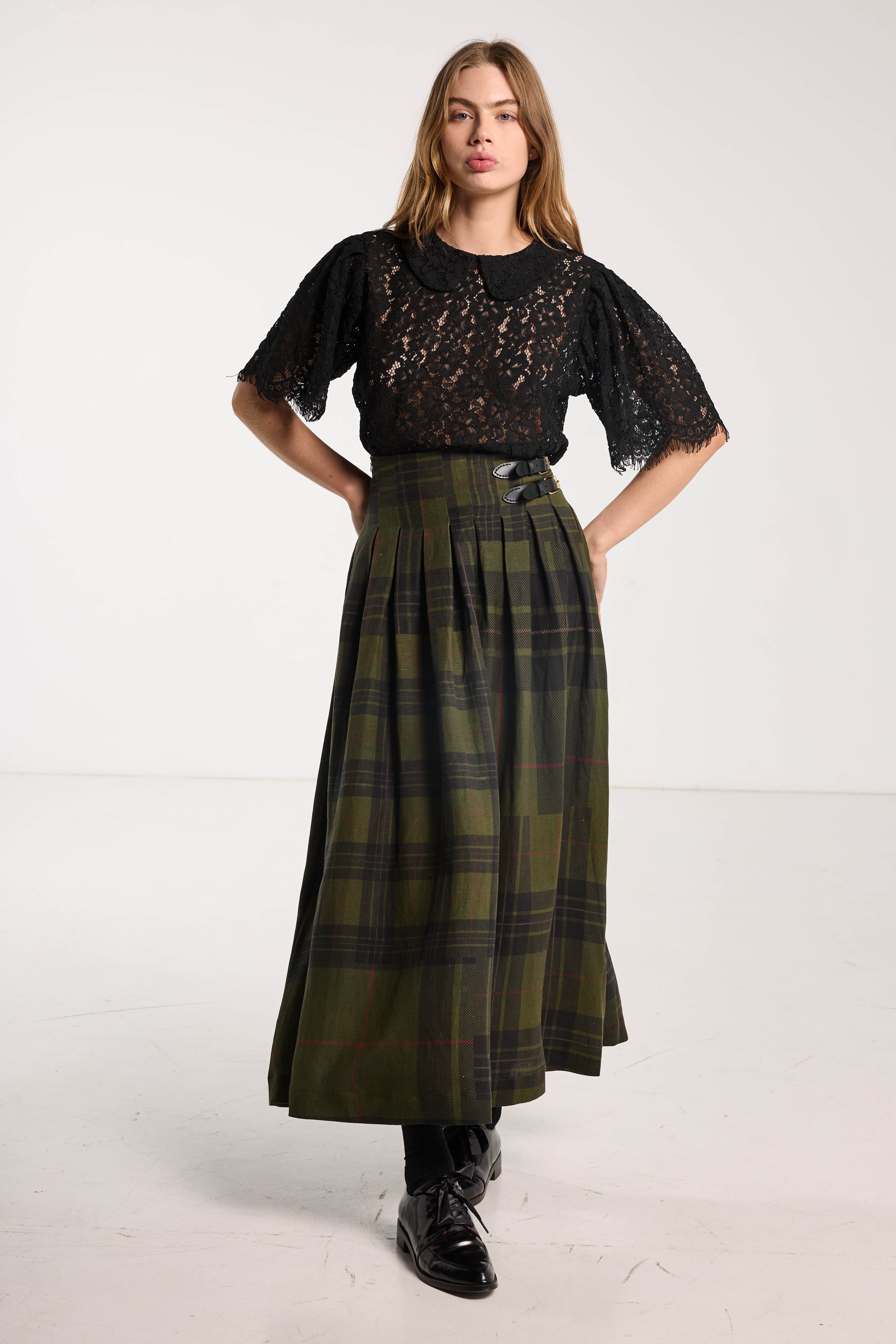 Romeo Skirt Forest Green Check