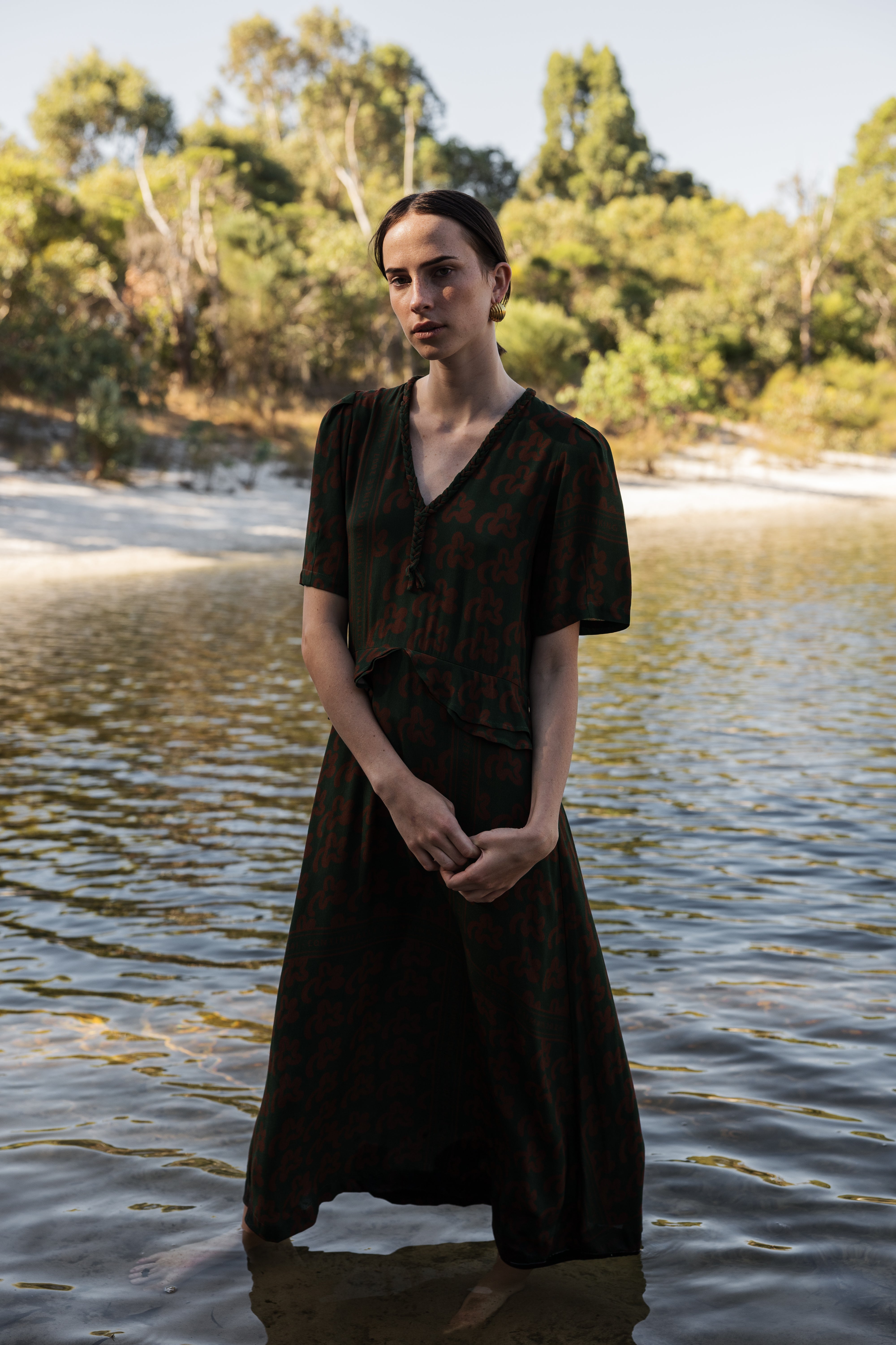 Plantation Dress Green Pop Palm