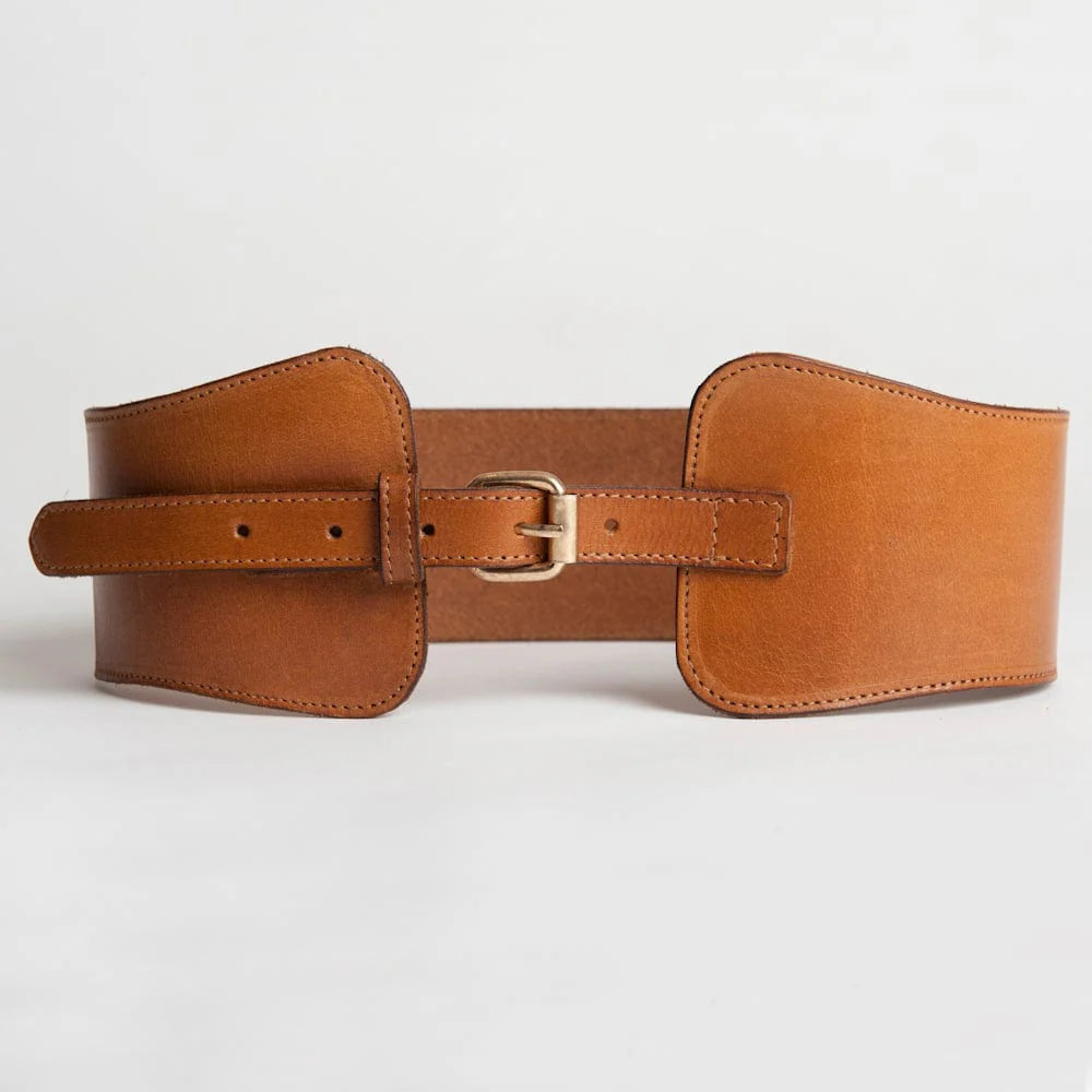 Felix Wide Leather Belt Tan S - Main Image