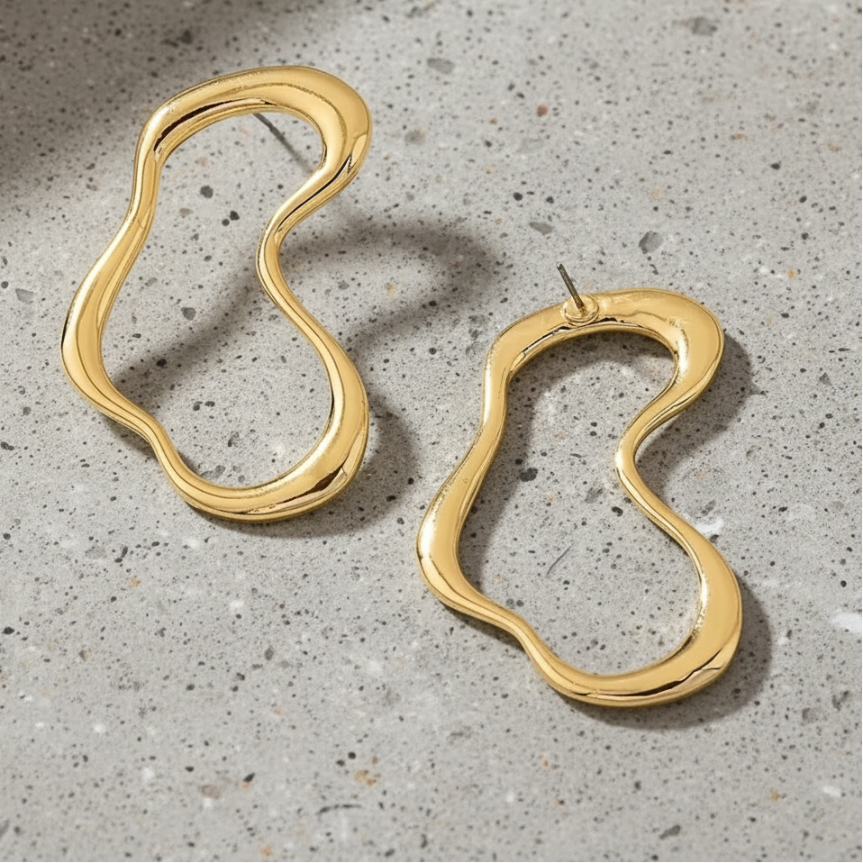 Gold Cloud Stud Earring