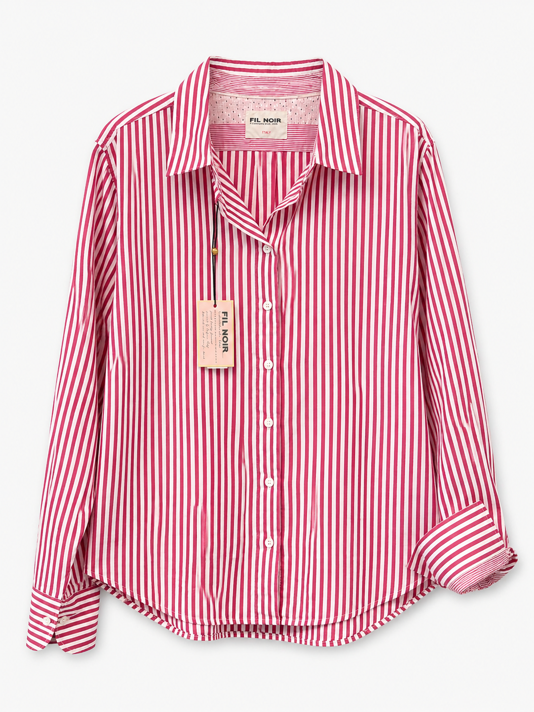 WOMAN PINK STRIPED SHIRT / DESIGNER CLOTHING GALLERY NZ 
